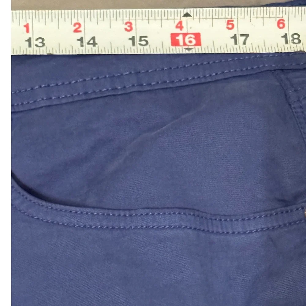 Robert Graham Hagley Pant Navy Blue Cotton Blend Stretch Straight Leg Mens 36